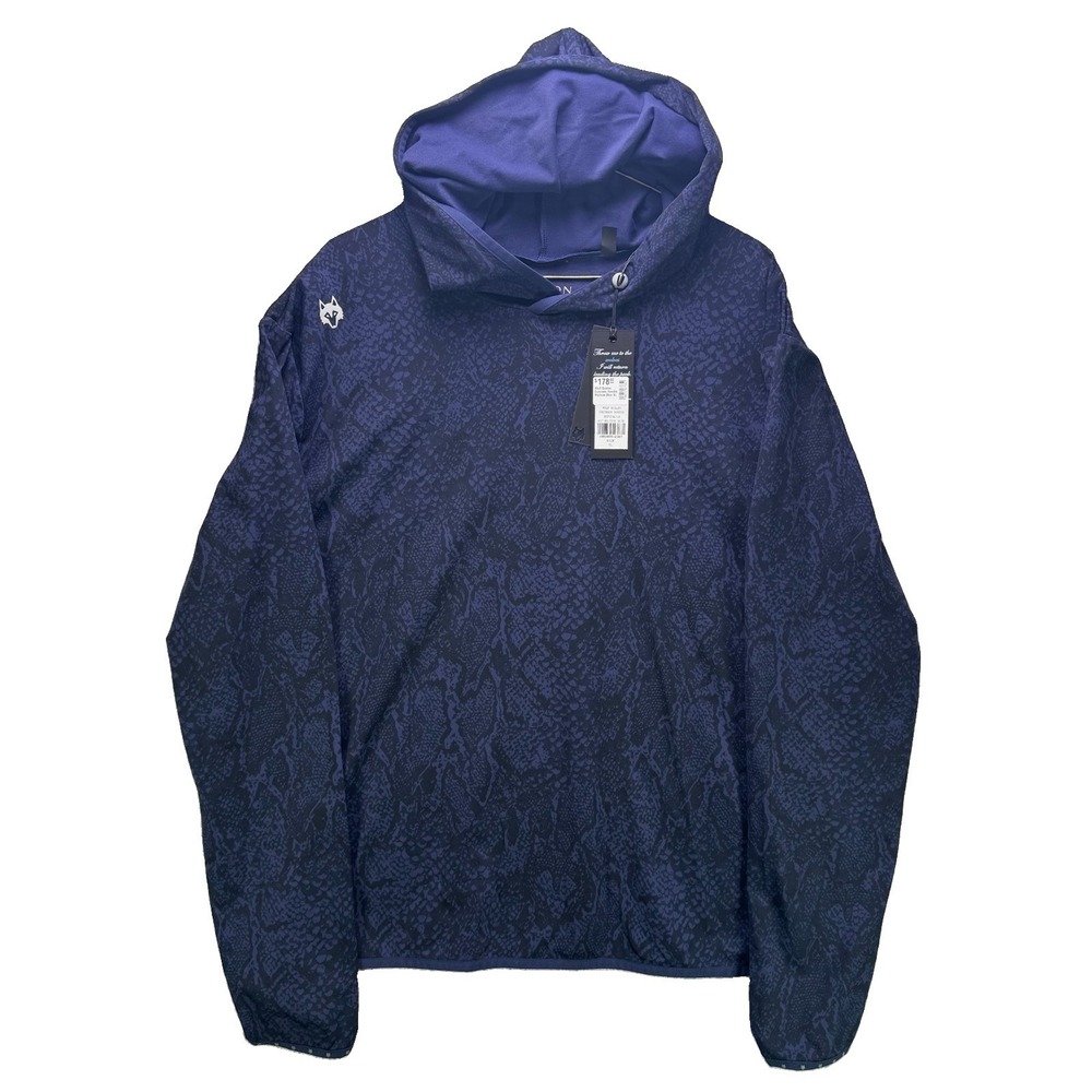Greyson Golf Colorado Hoodie Mens XL Blue Wolf Scales AOP Performance NWT
